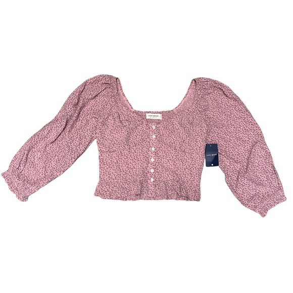 Lucky Brand Pink Floral Crop Top - Picture 1 of 4
